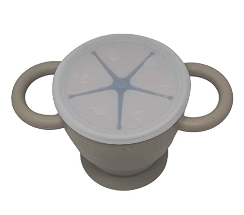 BraveJusticeKidsCo. | Snack Attack II Snack Cup | Collapsible Silicone Snack Container | Toddler and Baby Snack Catcher Lid
