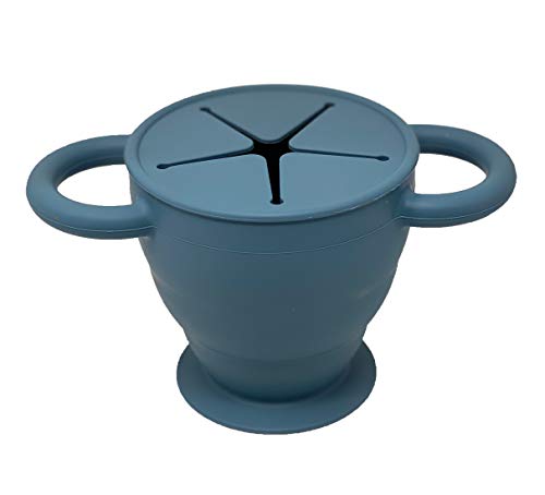 BraveJusticeKidsCo. | Snack Attack II Snack Cup | Collapsible Silicone Snack Container | Toddler and Baby Snack Catcher Lid