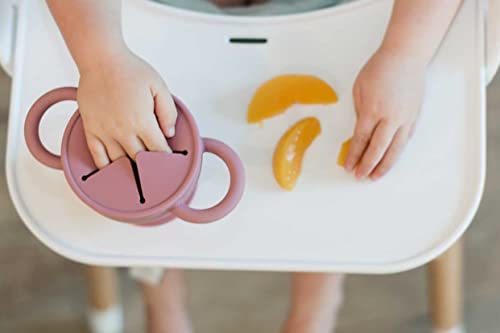 BraveJusticeKidsCo. | Snack Attack II Snack Cup | Collapsible Silicone Snack Container | Toddler and Baby Snack Catcher Lid