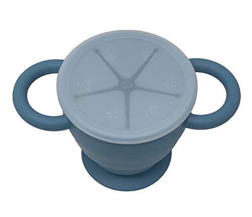 BraveJusticeKidsCo. | Snack Attack II Snack Cup | Collapsible Silicone Snack Container | Toddler and Baby Snack Catcher Lid