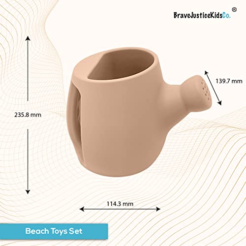 BraveJusticeKidsCo. | Silicone Summer Beach Set XL | Toddler Sandbox Toys | + Beach Bag + Watering Can & Rake