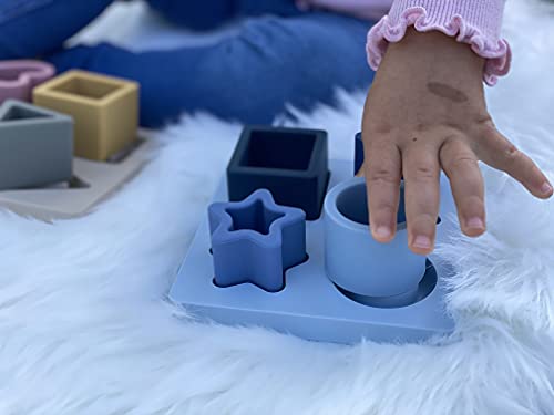 BraveJusticeKidsCo. Early Education Silicone Baby Puzzle | Stacking Building Blocks Toddler Toys