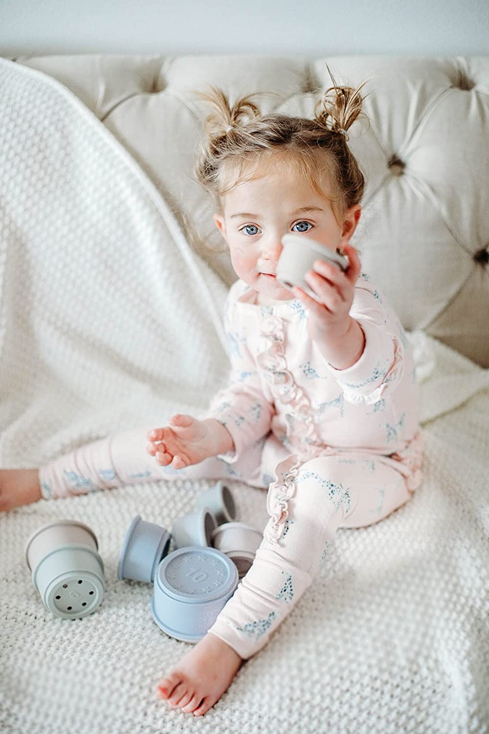 BraveJusticeKidsCo. Silicone Educational Stacking Cups (10 Pieces) | Baby Sorting and Counting | Bath Toys | Shapes, Numbers, & Colors