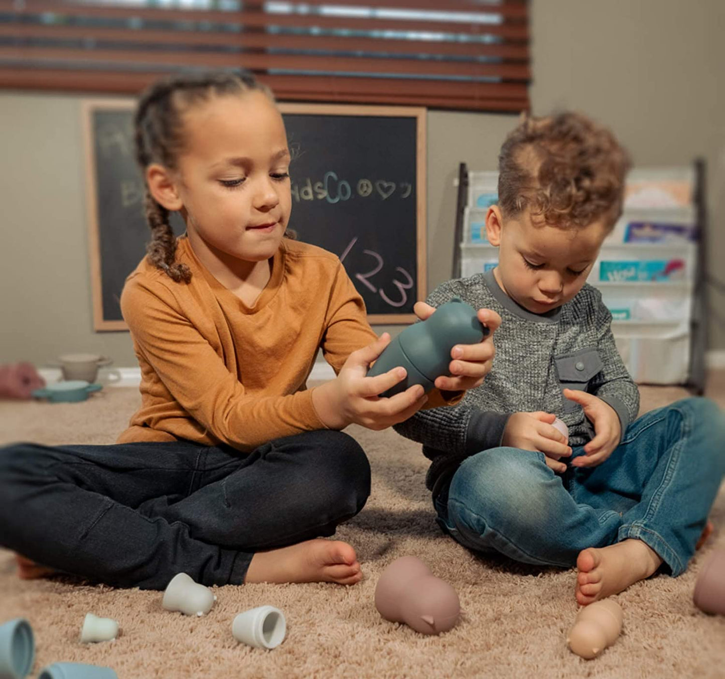 BraveJusticeKidsCo. Hide N Seek Toddler (3+) Silicone Stacking Nesting Dolls Toy: Kozy Kittens