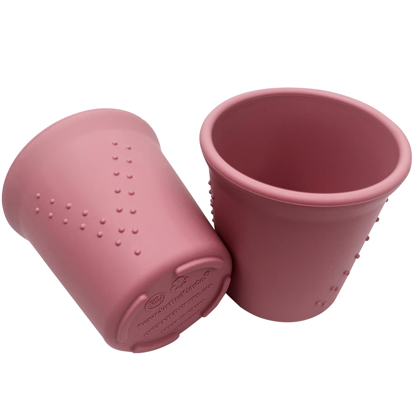 BraveJusticeKidsCo. | SiliSteel™ Drinking Cups | Kids and Toddler Silicone + Steel Dinnerware Cups (2 pack)