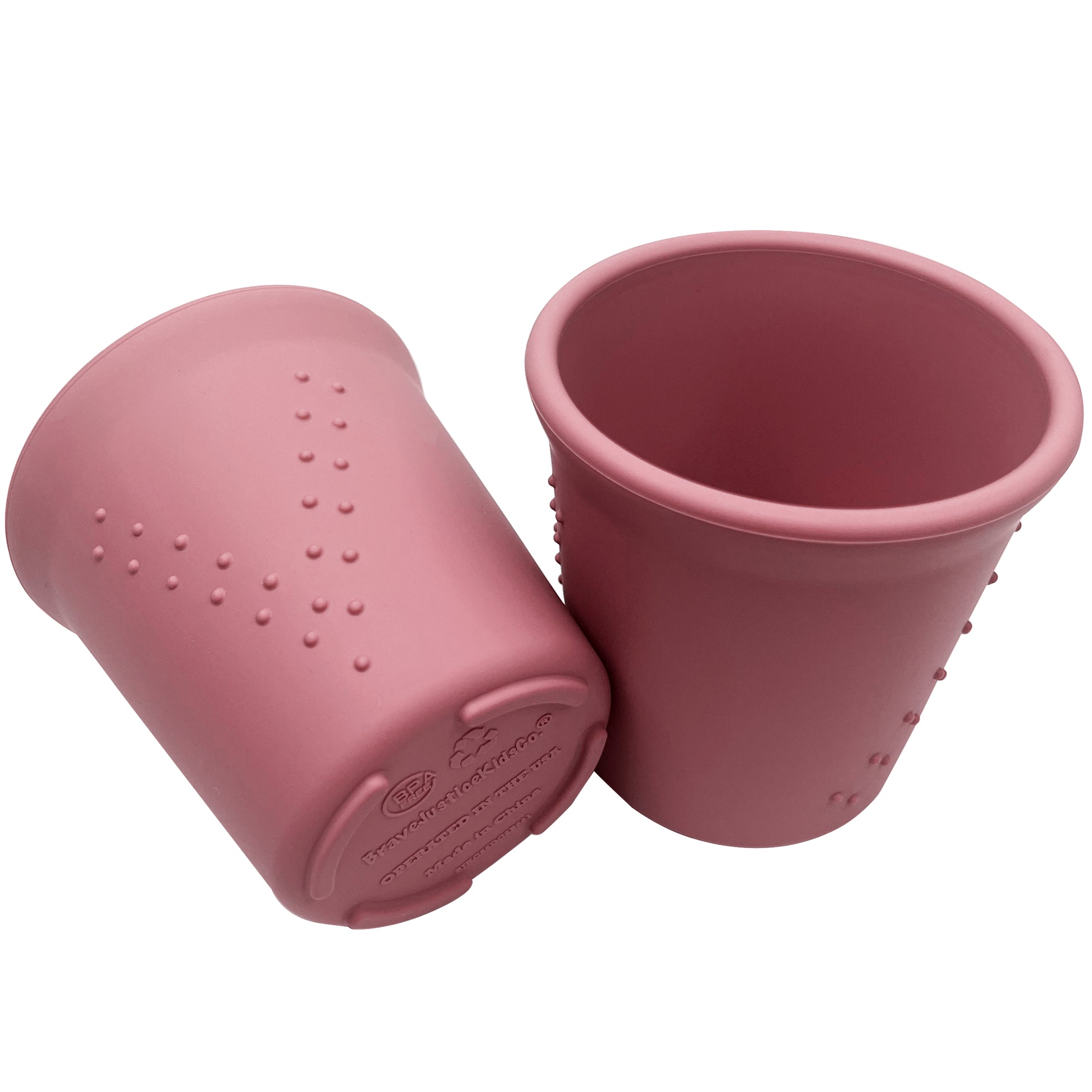 BraveJusticeKidsCo. | SiliSteel™ Drinking Cups | Kids and Toddler Silicone + Steel Dinnerware Cups (2 pack)